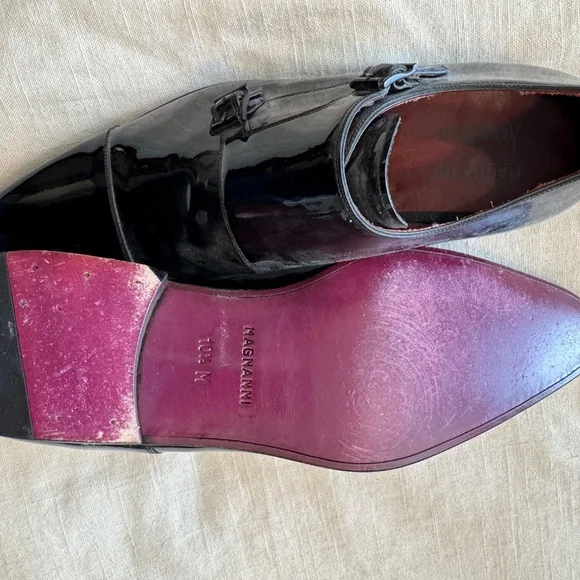 Magnanni Men\'s Patent Leather Formal Monk Strap Loafers - Neiman Marcus Magnanni Men main image 4